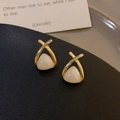 Modern Minimalist Cross Triangle Insert 20# Silver Pin - Gold Cross Triangle