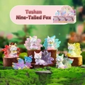 Rotating Tushan Nine-Tailed Fox figure with colorful gradient finish for desk decor - -133 Tushan Nine-tailed Fox Second Set 6 / Random 1pc