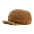 Brown corduroy 5-panel camp cap with retro short brim and soft top crown style - Adjustable / Khaki
