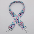 Adjustable colorful geometric quatrefoil replacement strap with silver metal hooks - Style 644 Silver Hook
