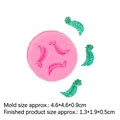 Molde de silicona rosa para hojas de repostería con muestras de hojas verdes DIY - 6# Serie de Guisantes / Rosa