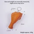 Lifelike PVC fried chicken drumstick keychain with precise dimensions and metal ring - Braised Chicken Leg - With Keychain