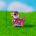 Miniature purple glitter duck figurine for micro landscape decor, 1.8cm x 1.6cm size - No. 6 Rose Red