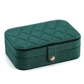 Portagioie in velluto verde con trapuntatura a rombi e chiusura in metallo oro - Verde Scuro
