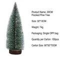 30 cm kleiner beflockter Weihnachtsbaum mit Schneeeffekt und Natürlichem Holzfuß - 30cm