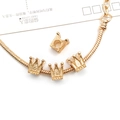 KC gold snake chain bracelet set featuring four intricate crown charms in alloy - 1Pc Crown Bead 9x10mm Hole 4mm