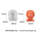 Comparaison détaillée entre le moule en silicone lion et le produit fini lion orange - Lion Plat