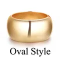 Chic gold-plated double-layer oval cuff bracelet with a polished minimalist finish - Gold Oval (SZYS-011HJ-J)