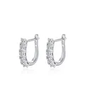Pendientes de aro en plata S925 con cinco piedras de moissanita y certificado GRA - Plateado