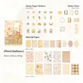 Graceful Colorful Flowers vintage stationery set with 100 floral stickers and papers - Lush and Graceful Flowers