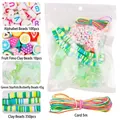 Baroque colorful bead DIY kit with polymer clay slices and elastic cord for phone charms - Green System