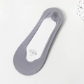 Grey low cut invisible ice silk boat sock with seamless customizable cut design - Low Cut Grey Blue