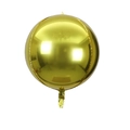 Spherical gold metallic 4D foil balloon with mirror-like reflective surface finish - 22 Inch / Gold