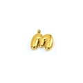 Polished golden stainless steel bubble letter M pendant with 3D rounded metal finish - Letter M