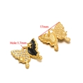 Golden butterfly charms with clear rhinestones and black enamel detailing, 17mm width - 17mm Gold Butterfly - Black
