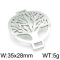Conector de árbol de vida de acero inoxidable plateado, 35x28mm para joyería - Color Acero (KLJ4293-Z)