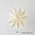 36cm Cream white origami paper star hanging decor with intricate cutout patterns - 11-Point Snowflake / 36CM