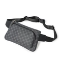 Dark grey frosted crossbody chest bag with geometric pattern and adjustable strap - Geometric Pattern Black