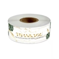 Etichette rettangolari grazie con marmo dorato e foglie per piccole imprese - Stile Foglia in Lamina d'Oro con Trama di Marmo