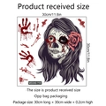 Halloween bloody handprint wall sticker with Day of the Dead rose skull, 30x30cm size - MS049-YW (Day of the Dead Skull/30*30cm)