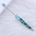 DIY beadable pen featuring a turquoise marble pattern and black geometric totem design - 59-Pattern (Marble)