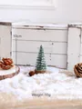 Mini 10cm Christmas tree with snow effect and wooden base for desktop decor - Green 10CM