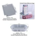 DIY siliconen mallen voor bureaukalender met basis en trapvormige platen - Kalender Type 1 Mal met Basis / Semi-transparant