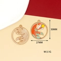 Pendentifs phénix dorés avec détails en émail, dimensions 30 mm de haut et 27 mm de large - Phénix Dansant dans les Cieux