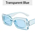 Retro square sunglasses in transparent blue finish with geometric tinted lenses - Transparent Blue