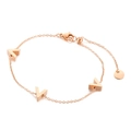Pulsera minimalista con dijes en V de oro rosa elegante con cadena ajustable - Oro Rosa (KB138270-GC)