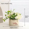 Lifelike white peony faux plant in a white ceramic pot for home tabletop decoration - White Peony - Life Potted Artificial Flowers