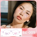 Cute pink butterfly heart and star face tattoo stickers model effect BE-009 - Butterfly Heart Planet Style (BE-009)