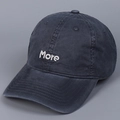 Close-up of premium washed cotton fabric and More embroidery on the baseball cap brim - M (56-58cm) / Navy Blue