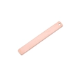 Detail of rose gold rectangular steel pendant with mirror finish and pre-drilled hanging hole - Rose Gold