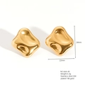 Irregular wavy geometric stud earrings in 18K gold plated stainless steel - E664-49(Minimalist Wave)