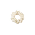 Chic cream white ribbed knit scrunchie with high elasticity for hair styling - Milk White