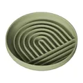 Pea green silicone slow feeder bowl for pets with rainbow-shaped interior dividers - Standard Bowl / Green