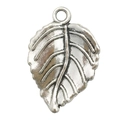 Silver leaf alloy pendant accessory with detailed vein textures on a clean white background - Leaf Style (5729)