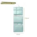 Light blue 8-pocket hanging travel organizer with transparent mesh compartments and dimensions - 8-in-1 (8 Grids) / Blue