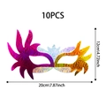 Lot de 10 masques de fête holographiques dégradés rose, doré et argenté - Style de Bandeau Halloween 9 / Lot de 10