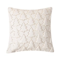 White plush festive pillow featuring a golden sequin embroidered Christmas tree - Snow White