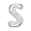 Silver foil alphabet balloon shaped as letter S for birthday party and wedding decoration - 16-inch Silver Slim Letter Aluminum Foil Balloon (s)
