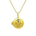 Detalle del collar con relicario de osito chapado en oro y cristales de circonio brillantes - DN240631-C (Solo Colgante)