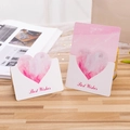 Pink and white gradient heart greeting cards with Best Wishes text on wooden background - Best Wishes / Purple Pink
