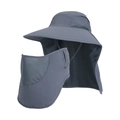 Dark gray full protection sun hat with face shield and neck flap for outdoor hiking - Dark Gray