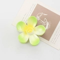 Frangipani flower hair claw clip in vibrant yellow and green gradient acrylic finish - 7.4*7*4.2 / Green