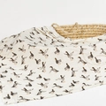 Bamboo cotton muslin baby swaddle blanket featuring cute brown and grey duckling print - Duck
