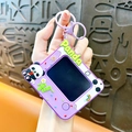 Schattige paarse panda mini graffiti tekenbord sleutelhanger voor rugzak en tas decor - Paars