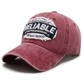 Vintage-Baseballcap aus gewaschener roter Baumwolle mit Stickerei im Used-Look - Rot