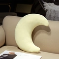 Coussin en peluche lune jaune clair doux pour décor de canapé minimaliste chic - Lune Jaune